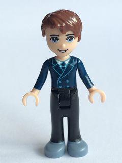 LEGO Minifigure-David, Black Trousers, Dark Blue Jacket and Tie-Friends-FRND129-Creative Brick Builders